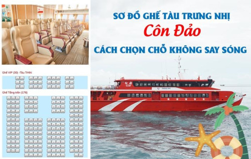 SƠ ĐỒ GHẾ TÀU TRƯNG NHỊ CÔN ĐẢO VÀ CÁCH CHỌN CHỖ KHÔNG SAY SÓNG