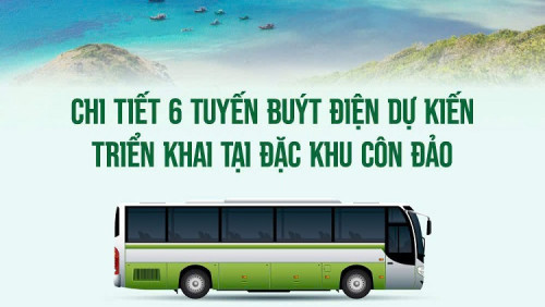 Danh sách 6 tuyến buýt điện dự kiến hoạt động tại Côn Đảo