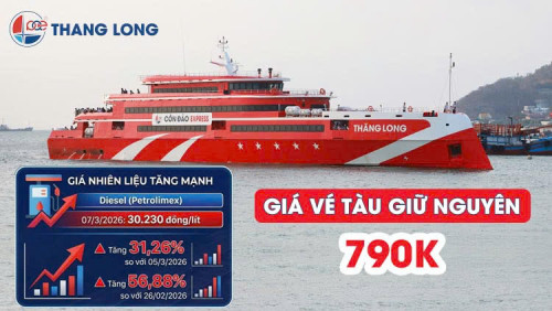Tàu Thăng Long Giữ Vé 790k Tuyến Vũng Tàu - Côn Đảo Dù Giá Xăng Dầu Tăng