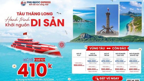 Siêu Khuyến Mãi Tàu Thăng Long Đi Côn Đảo Chỉ Từ 410k