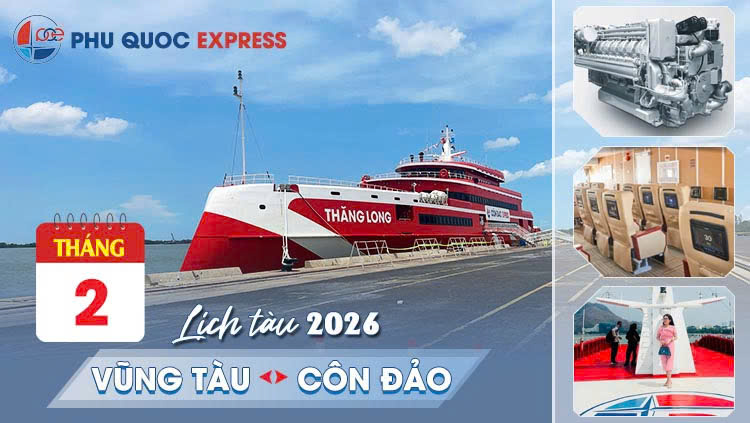 Lịch tàu Thăng Long Vũng Tàu - Côn Đảo tháng 2